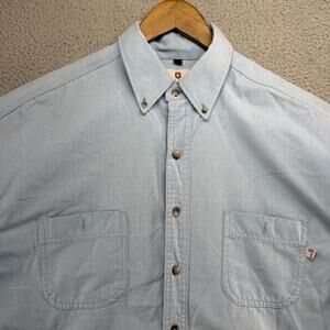Tyndale Shirt Men's Large Blue FR Flame Resistant HRC 1 Pockets Work Workwear